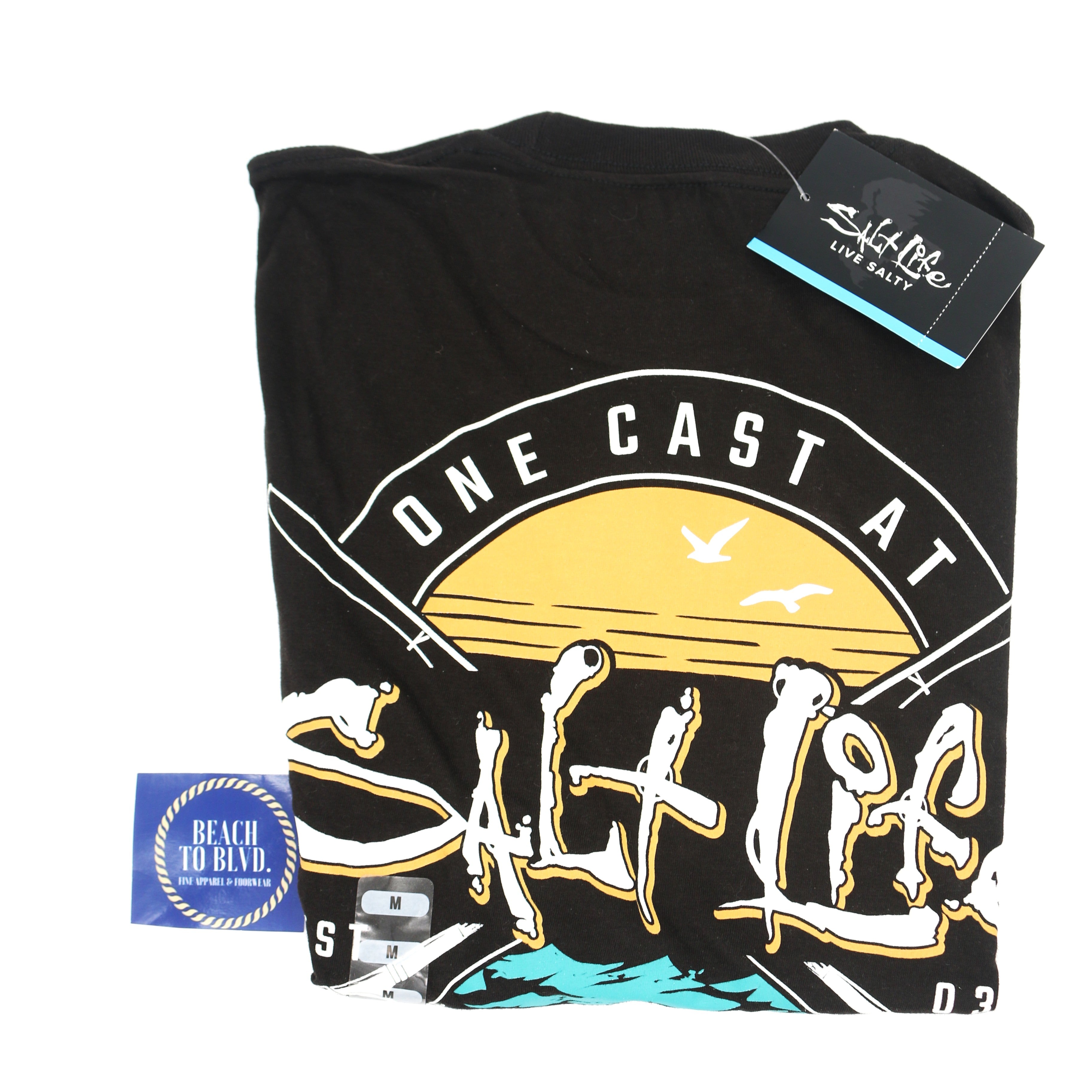 SALT LIFE Men’s One Cast At A Time Short Sleeve Tee - BeachToBlvd