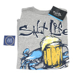 SALT LIFE Bushel N Beer T-Shirt LIGHT GREY HEATHER - BeachToBlvd