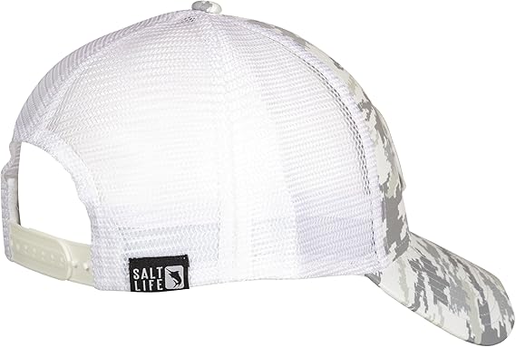 Salt Life Aqua Ambush Trucker Hat - White Camo SLM20376