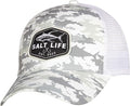Salt Life Aqua Ambush Trucker Hat - White Camo SLM20376