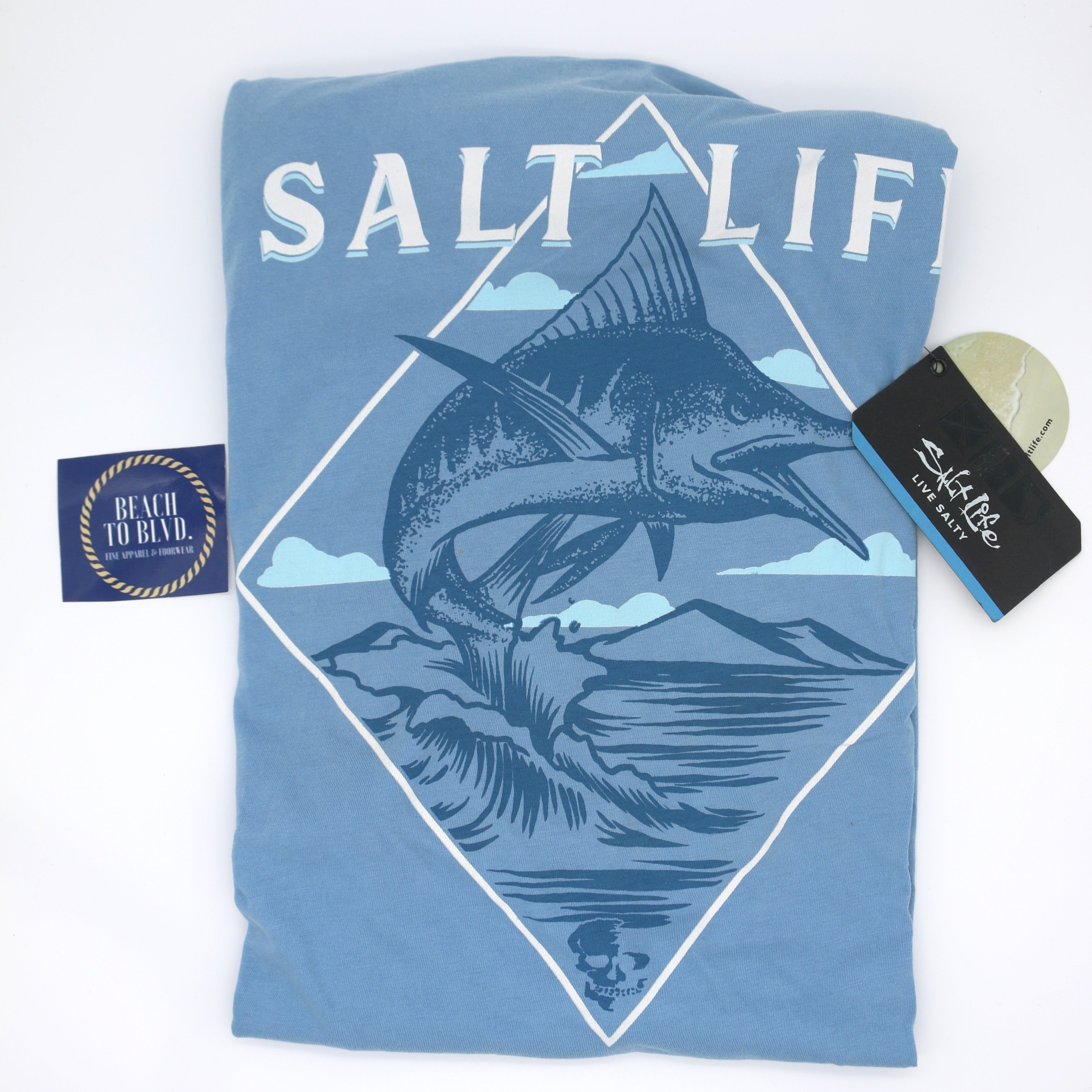 SALT LIFE Diamond Bill T-Shirt- BLUE - BeachToBlvd