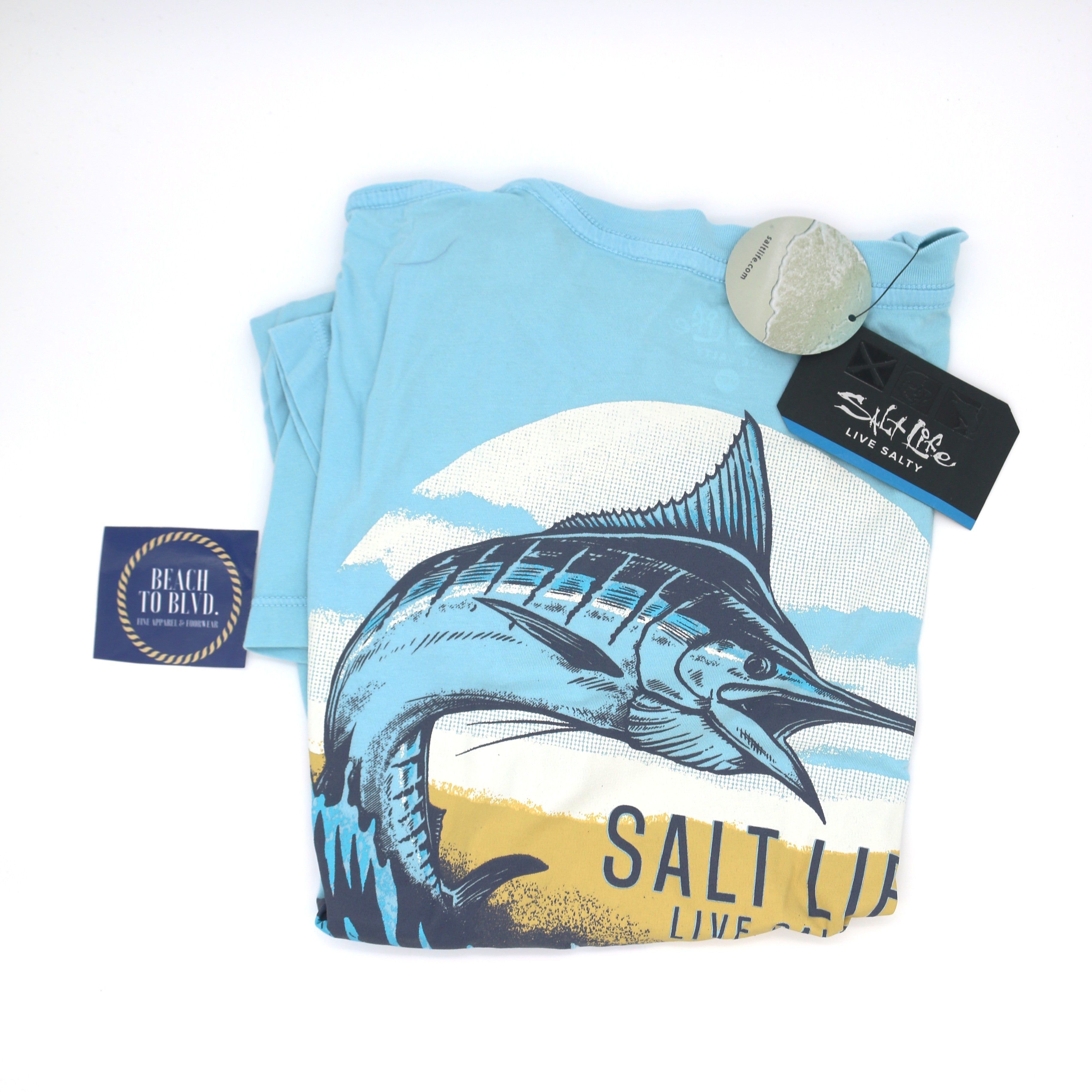SALT LIFE MARLIN SHOWDOWN T-SHIRT - SLM30393 -SKY BLUE - BeachToBlvd