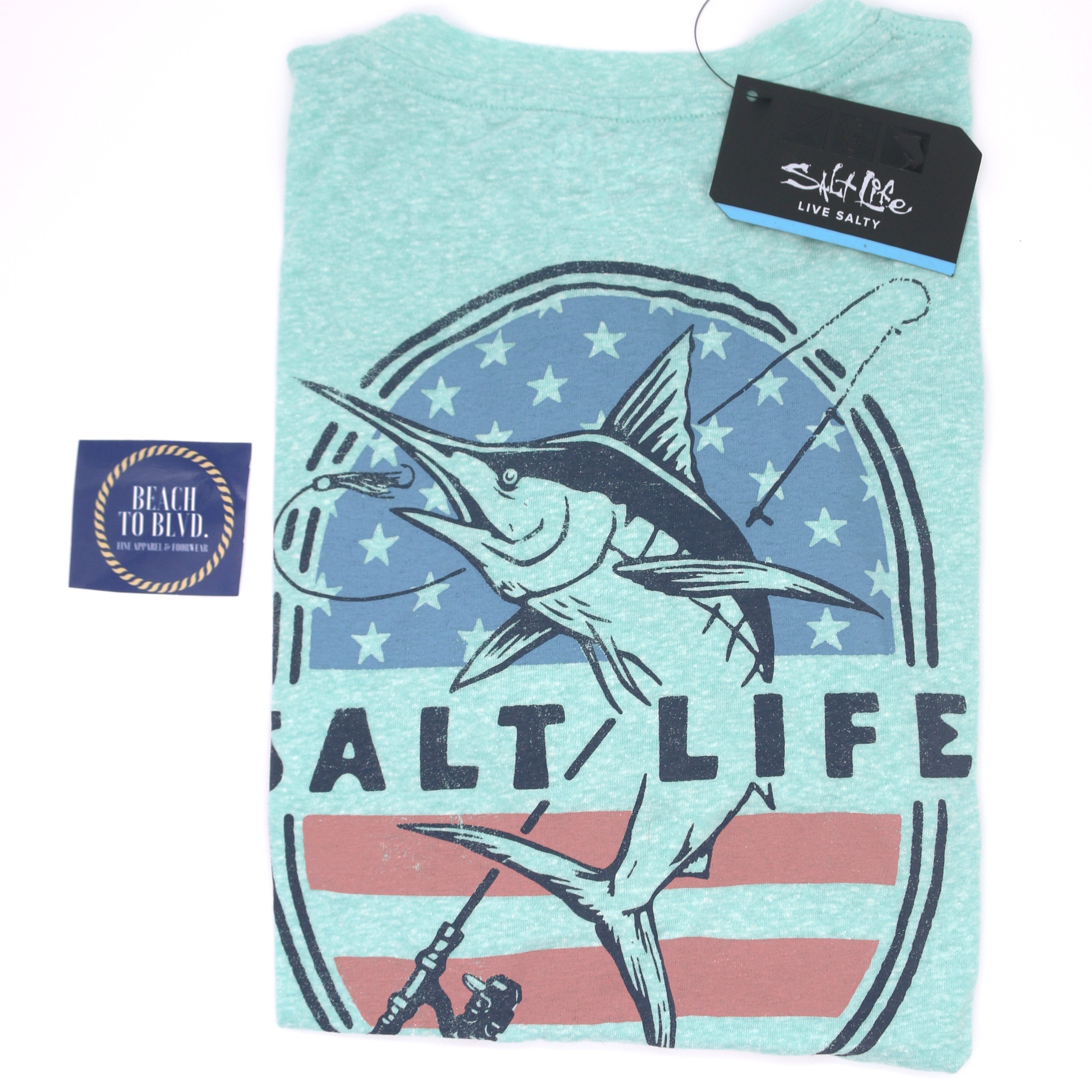 Salt Life® Men's S/S Sea Glass Salty N Proud T-Shirt - BeachToBlvd