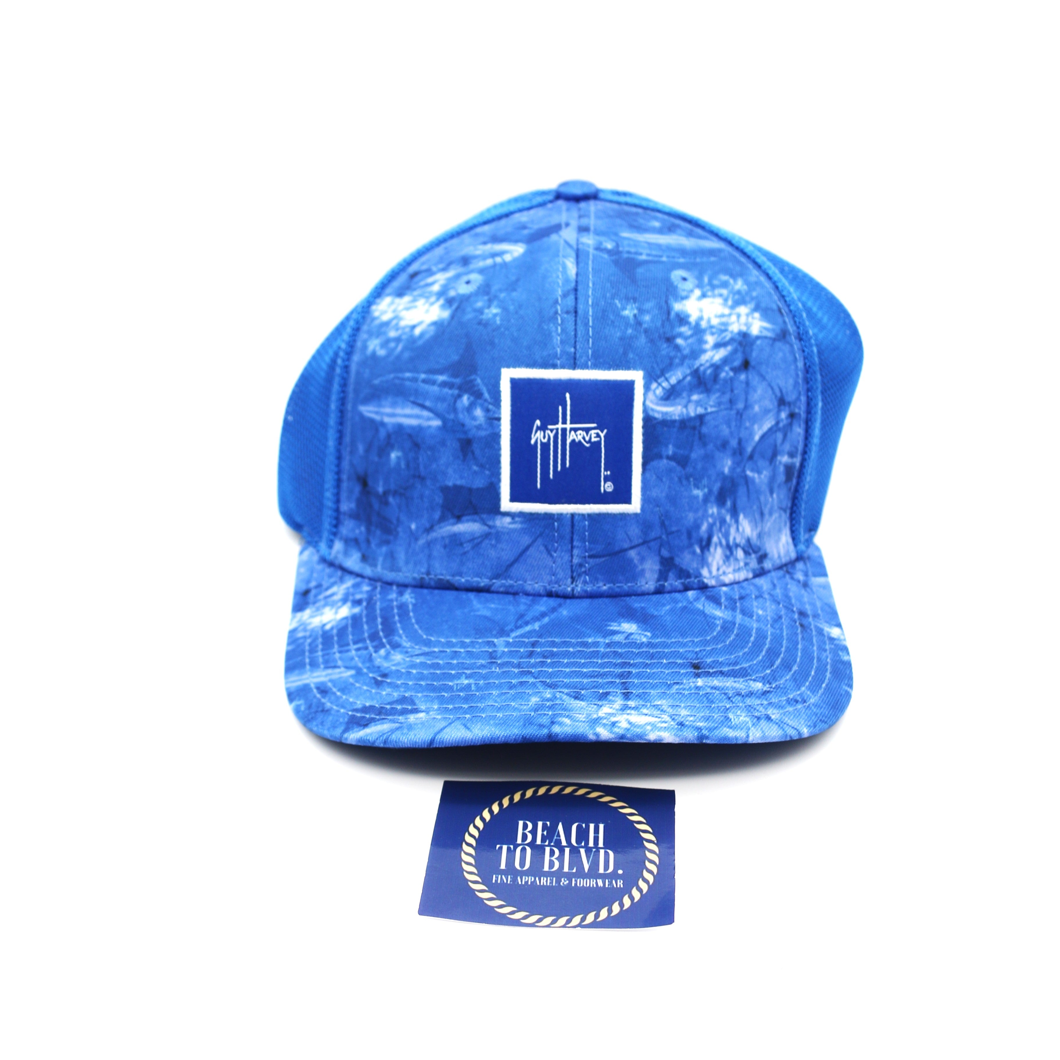 Guy Harvey Men's Performance Flex Fitted Trucker Hat - Surf the Web/Salt Water - BeachToBlvd