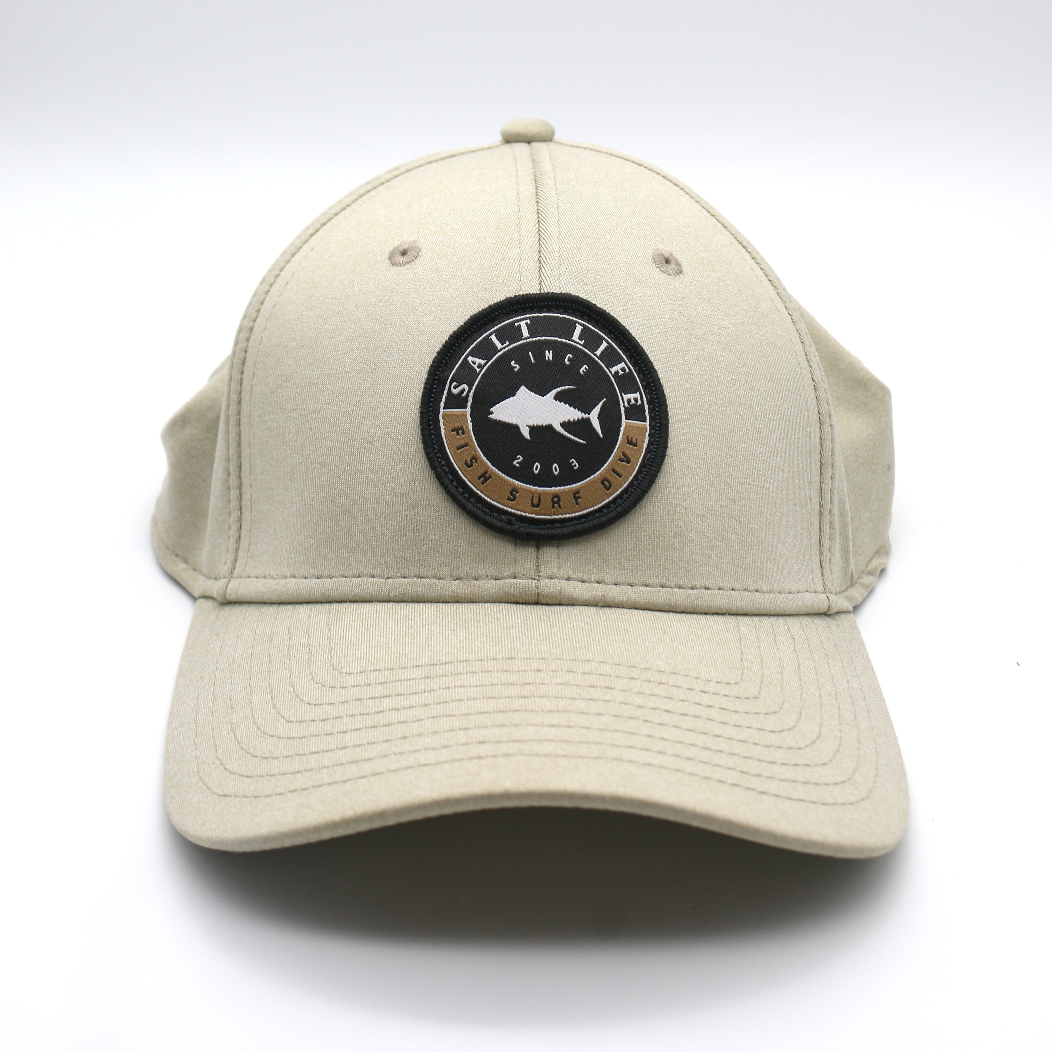 Salt Life Fish Surf Dive Stretch Fit Hat - SLM20213 Khaki