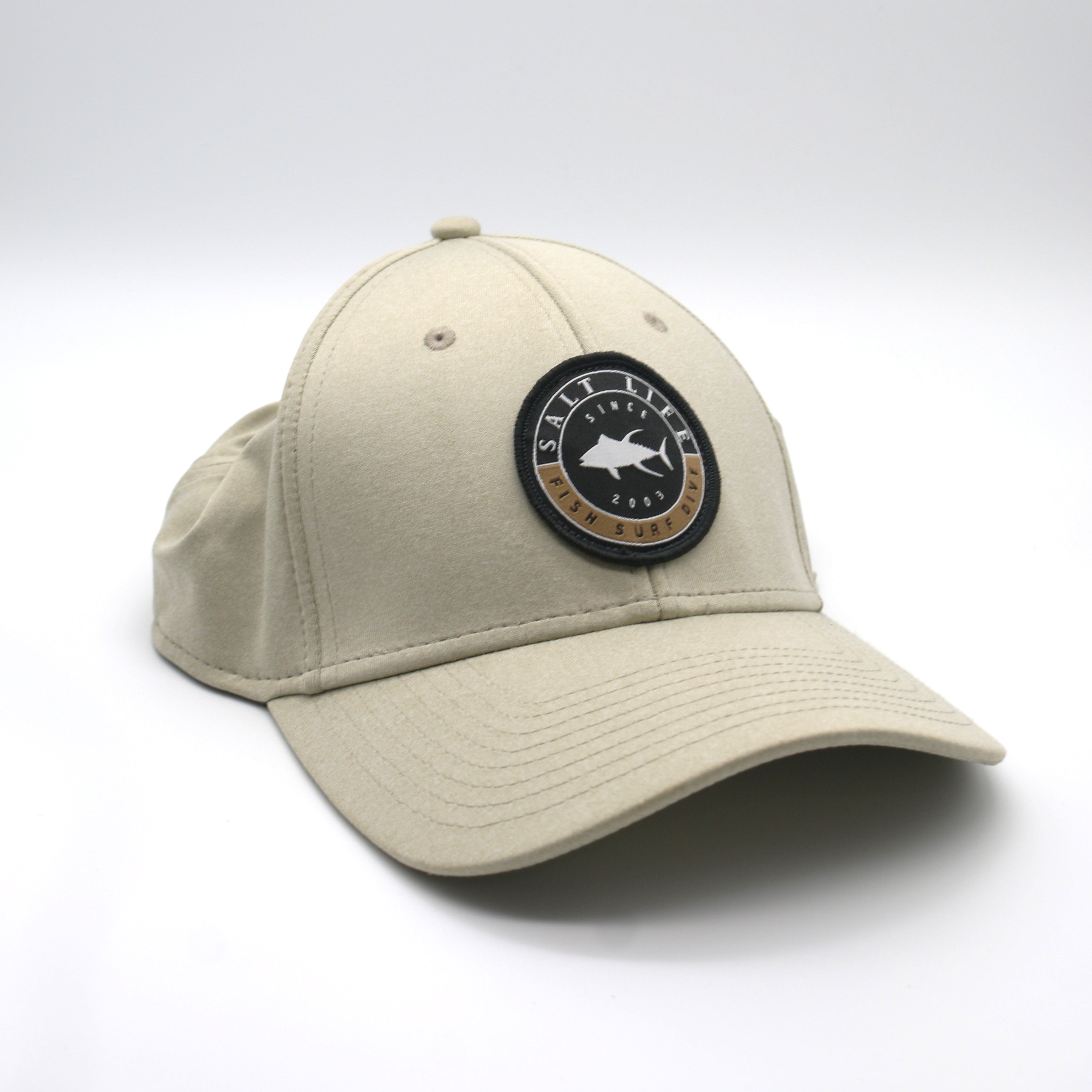 Salt Life Fish Surf Dive Stretch Fit Hat - SLM20213 Khaki