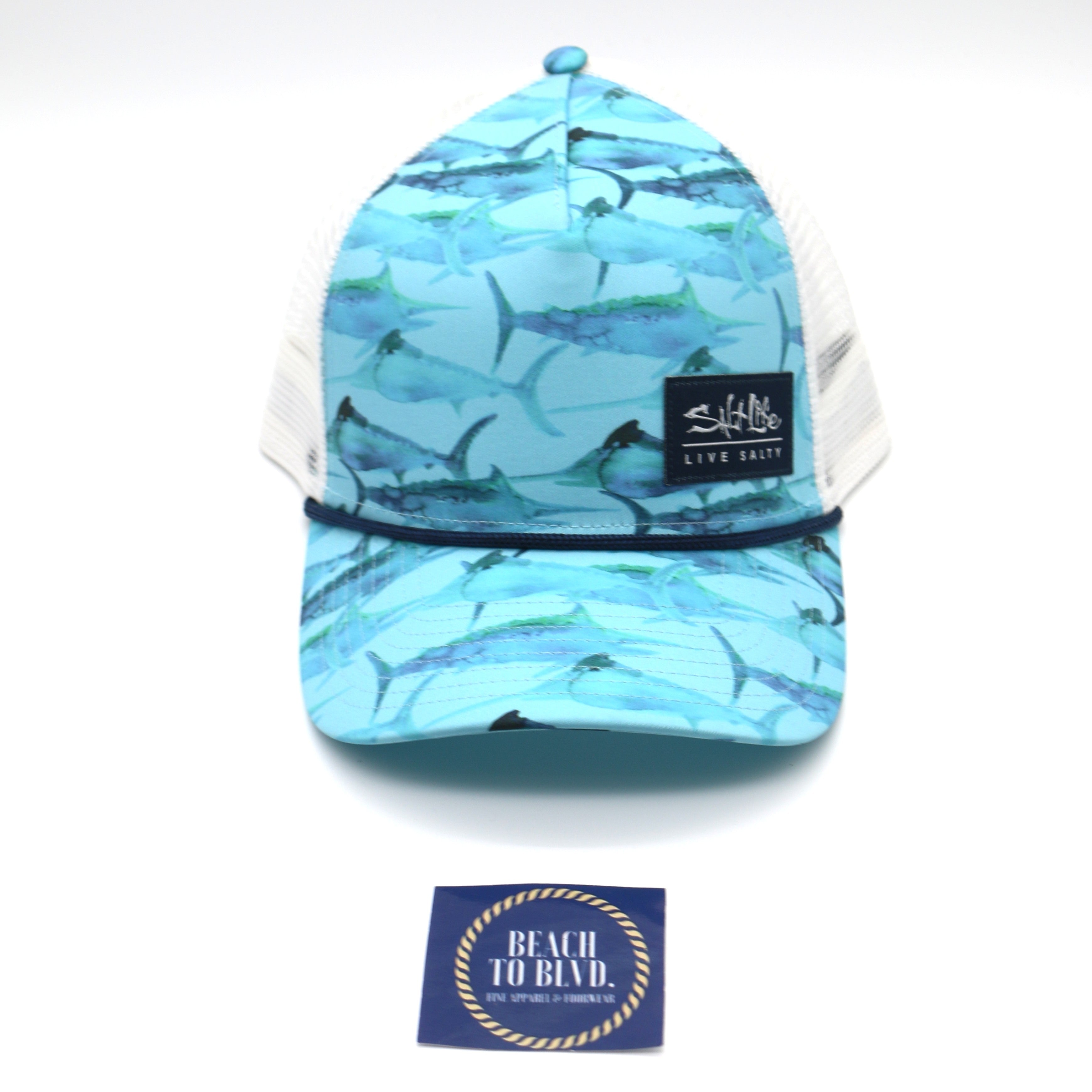 Salt Life Aquatic Life Blue Trucker Hat - SLM20377