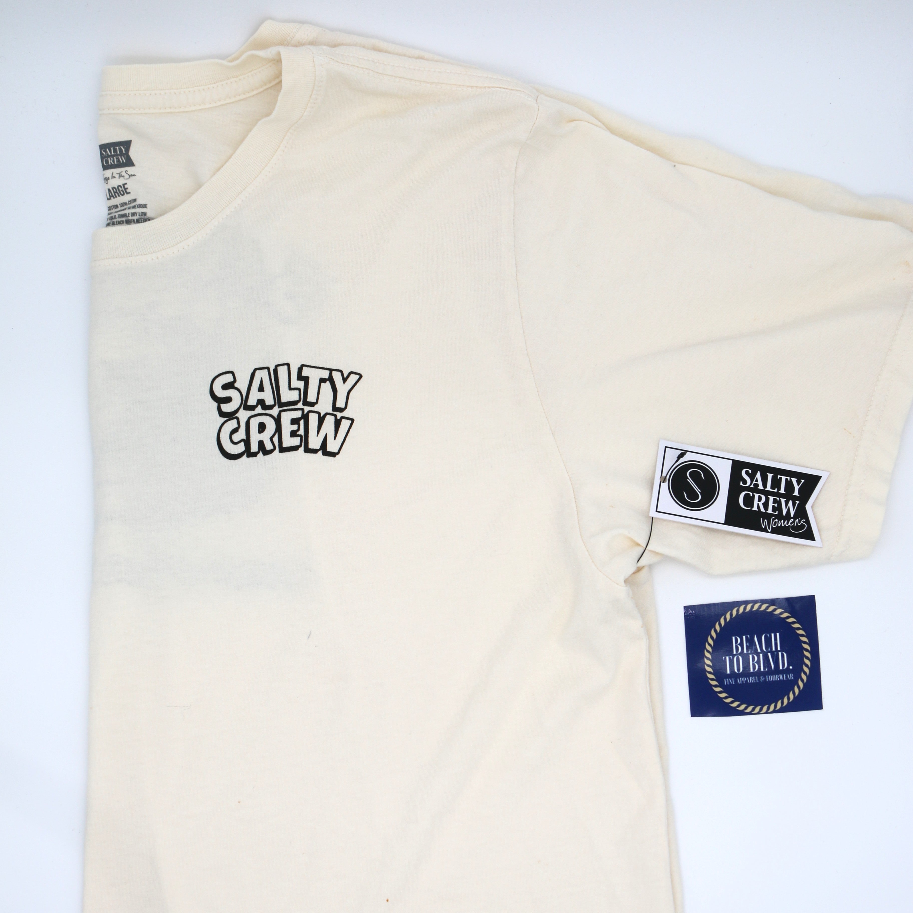 Salty Crew Floats Your Boat Women's Short Sleeve Crop T-Shirt - White - BeachToBlvd