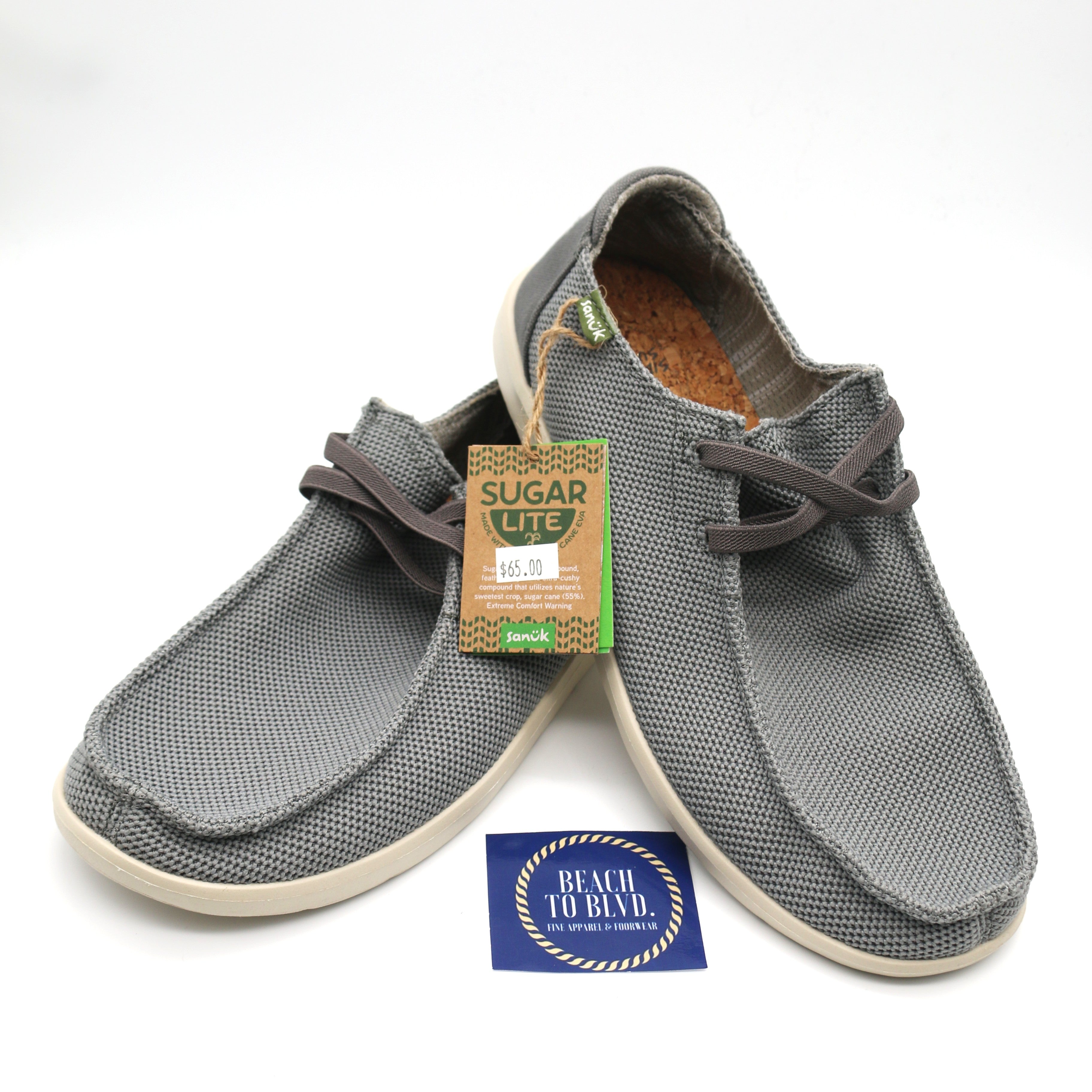 Sanuk Mens Shaka Lite Sl Mesh - grey - BeachToBlvd