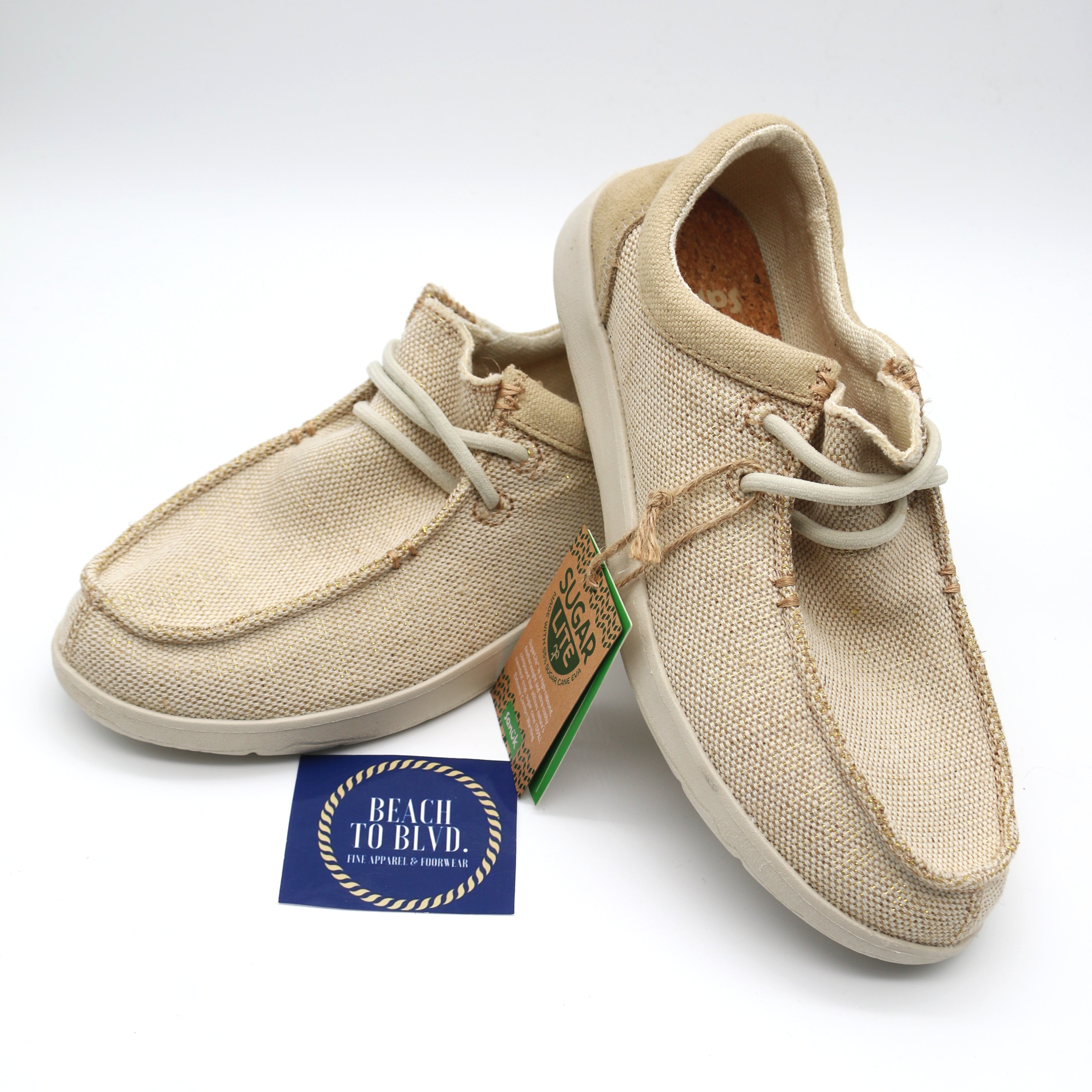 Sanuk Shaka Lite 2 Sparkle Golden Wheat - Women - BeachToBlvd