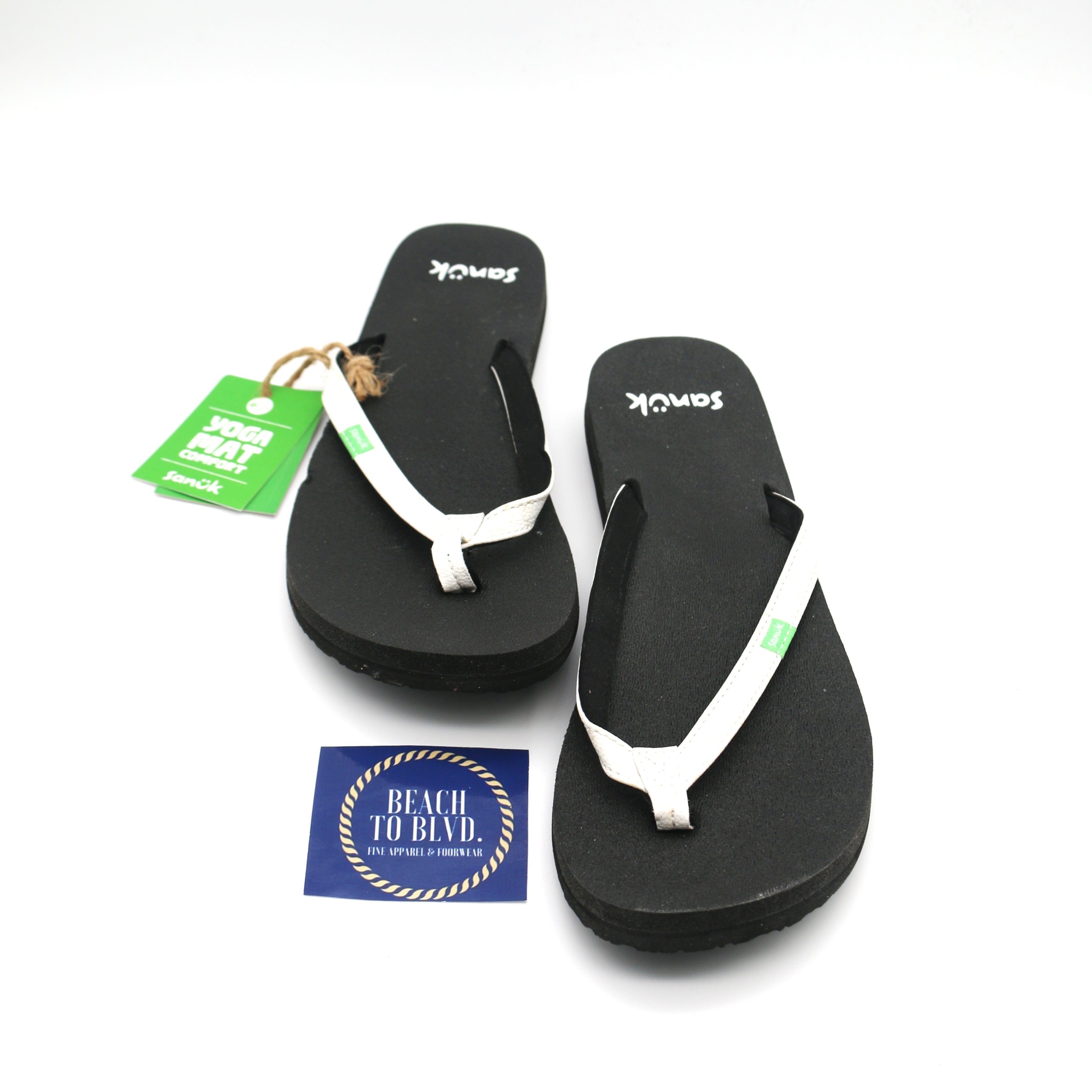 Sanuk Yoga Joy Womens Flip Flops- WHT - BeachToBlvd