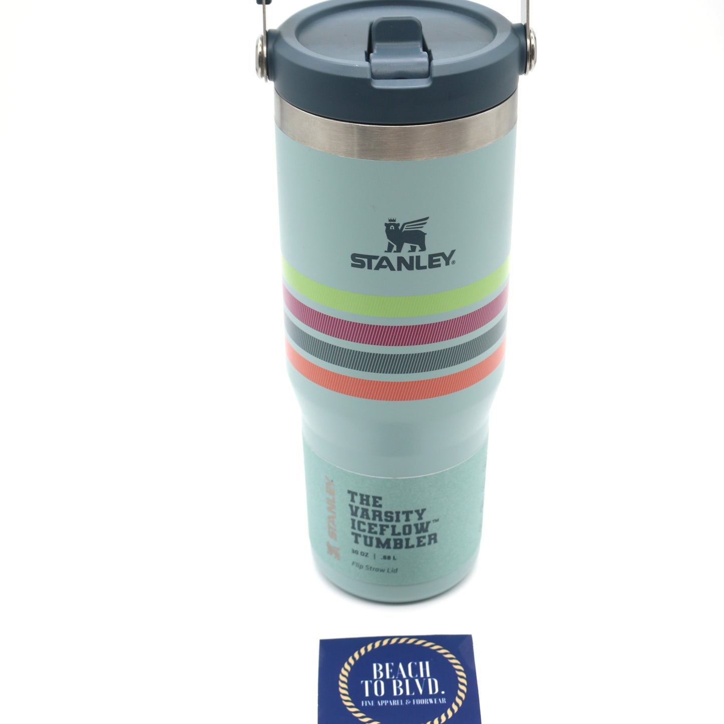 Stanley The Varsity Iceflow Flip Straw Tumbler 30 oz - Seafoam Stripe