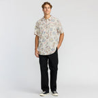 Billabong Men's Sundays Short Sleeve Button Up - Grey Floral Print
