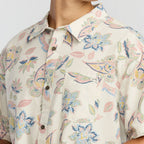 Billabong Men's Sundays Short Sleeve Button Up - Grey Floral Print
