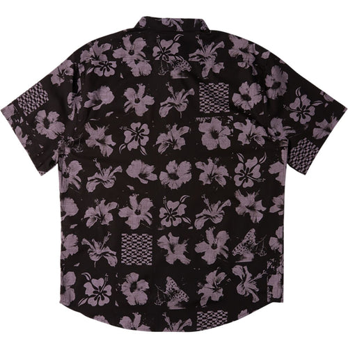 Billabong Men's Sundays Short Sleeve Button Up - Black/Purple