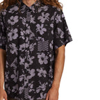 Billabong Men's Sundays Short Sleeve Button Up - Black/Purple