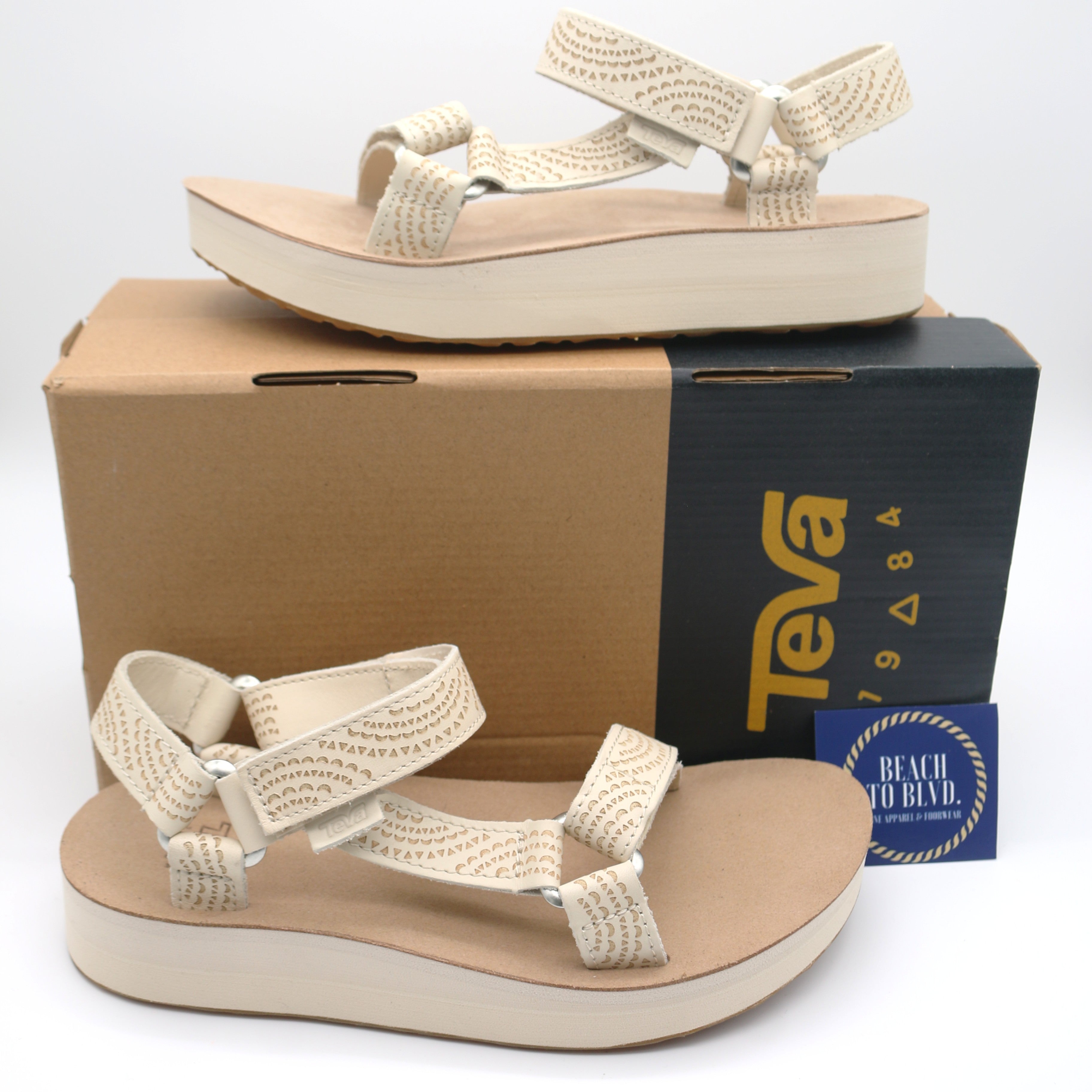 Teva Women's Midform Universal Geometric Sandal - White Swan - BeachToBlvd