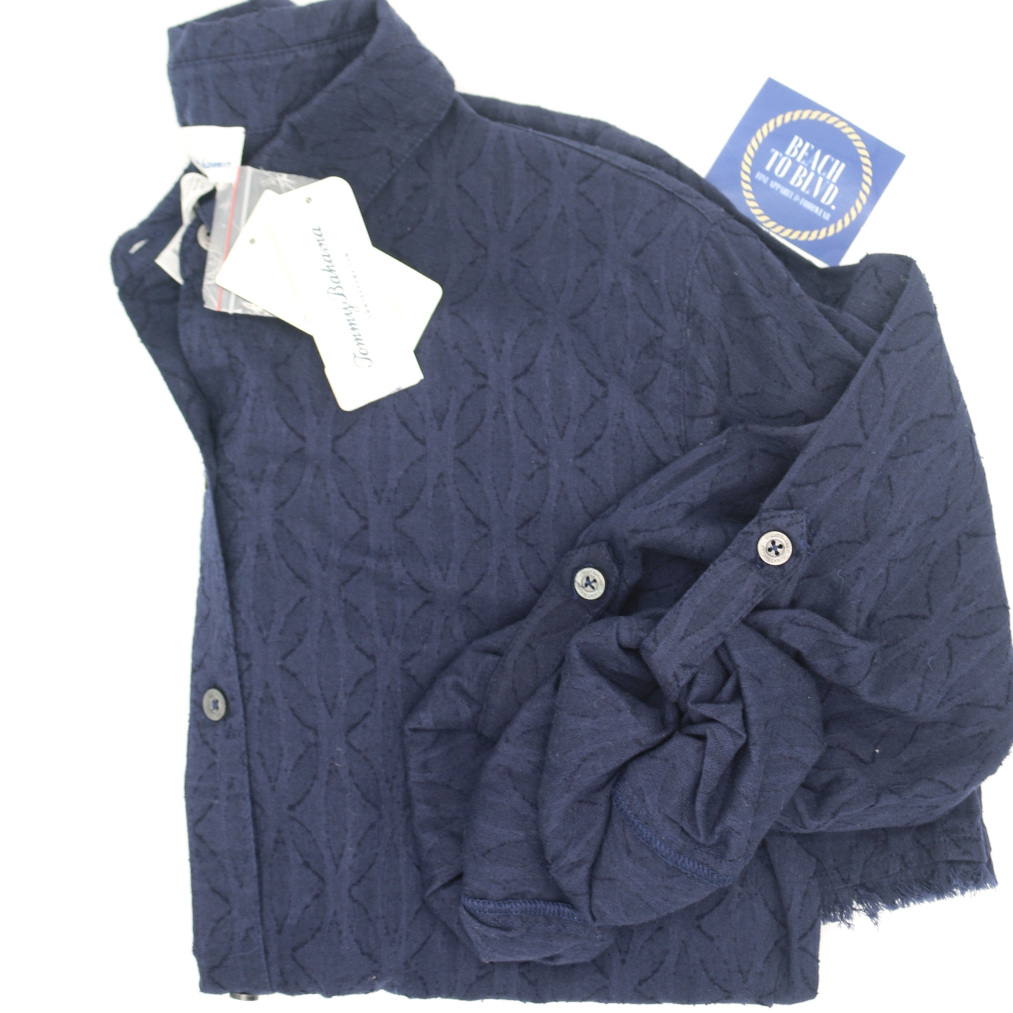 Tommy Bahama Cotton Clip Jacquard Boyfriend Shirt - SS500114 - BeachToBlvd
