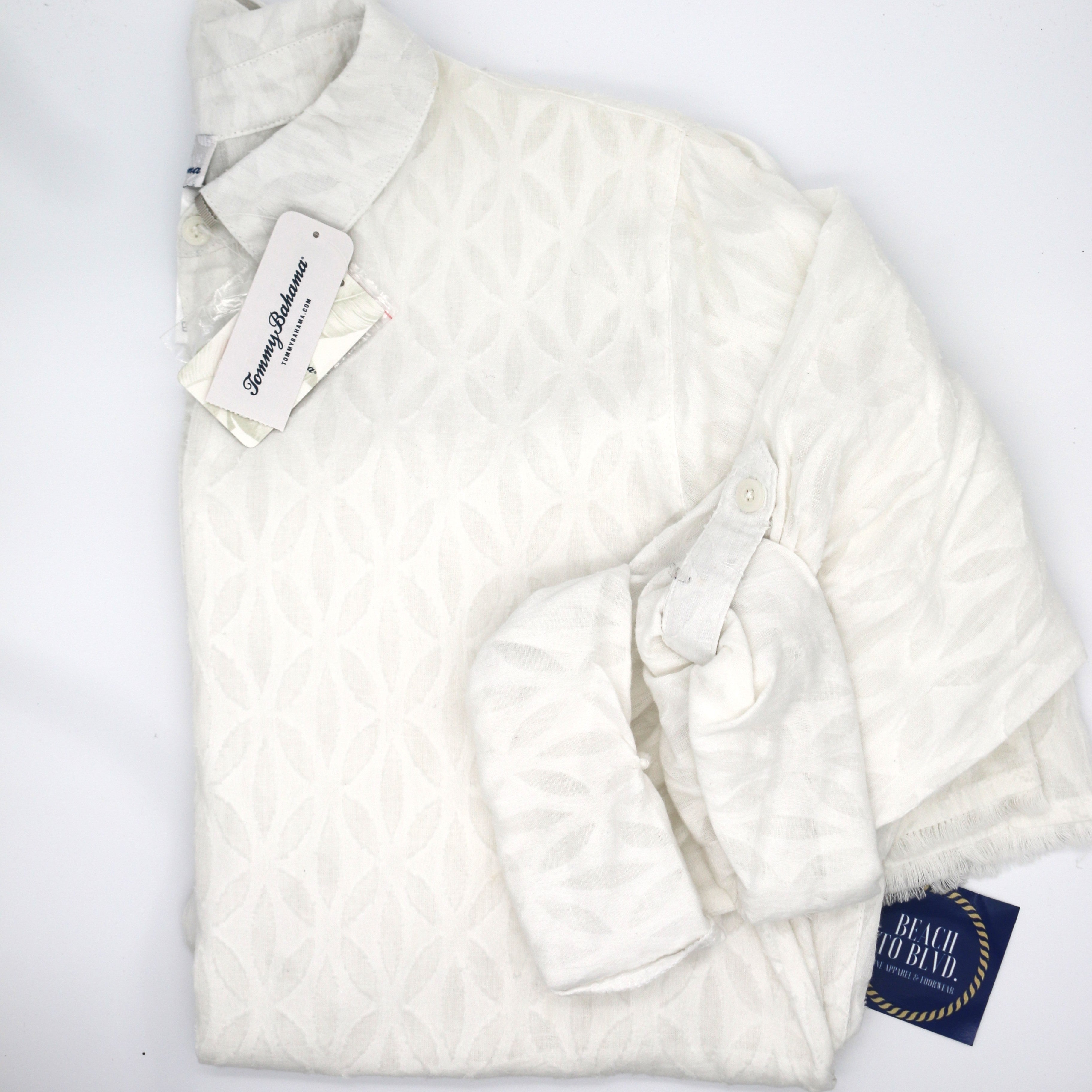Tommy Bahama Cotton Clip Jacquard Boyfriend Shirt - SS500114 - BeachToBlvd