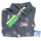Travis Mathew Firework Display Men's Performance Polo - Blue Nights - BeachToBlvd