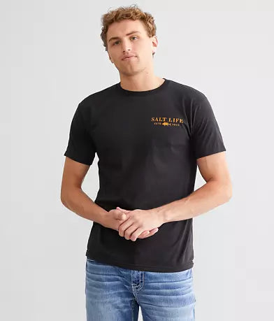 SALT LIFE Fish Finder T-Shirt- WASHED NAVY - BeachToBlvd