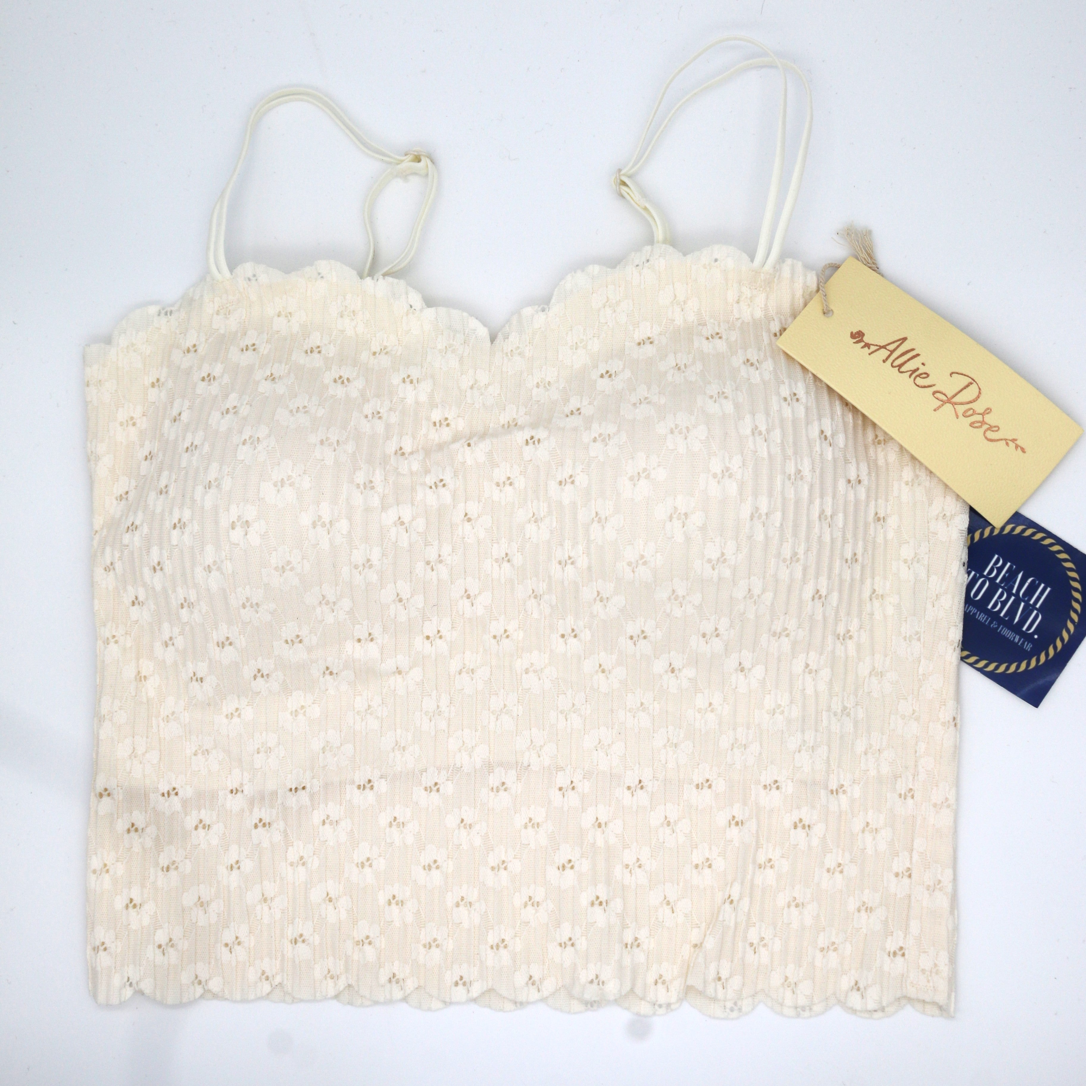 Allie Rose Off White Lace Bralette