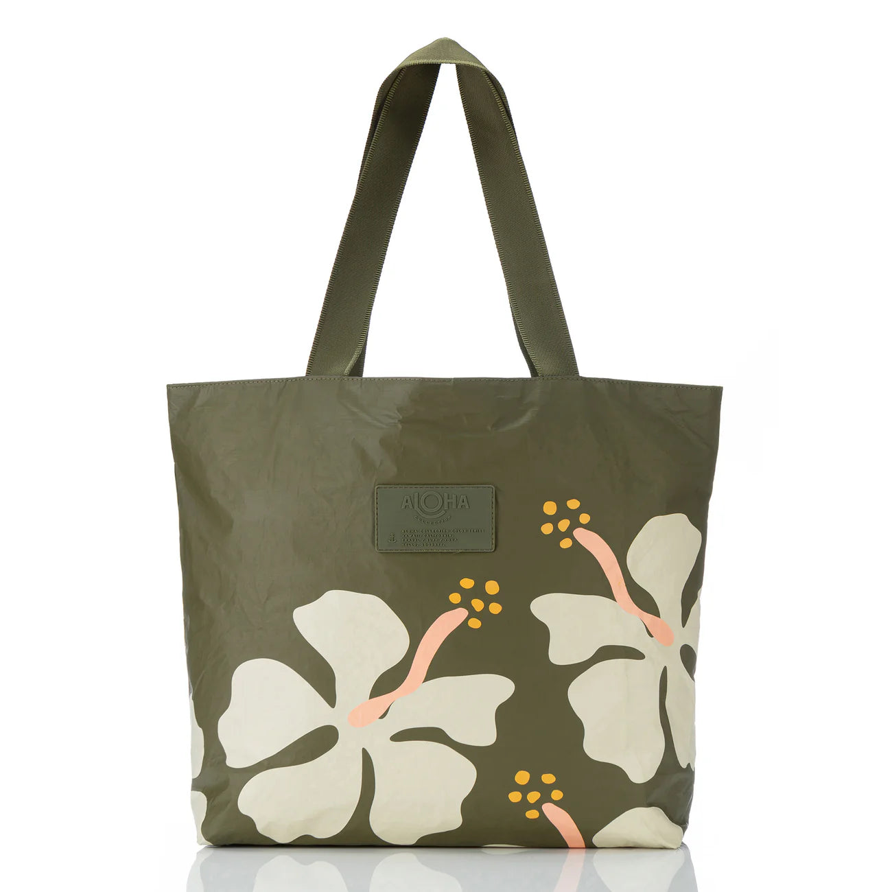 ALOHA Collection Mo'orea Reversible (RVS) Tote in Sand Dollar/Olive
