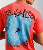 SALT LIFE Hook Line & Sinker T-Shirt- COASTAL BLUE - BeachToBlvd