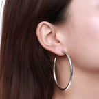 Sahira Clara Hoop 1.4 Inches Silver