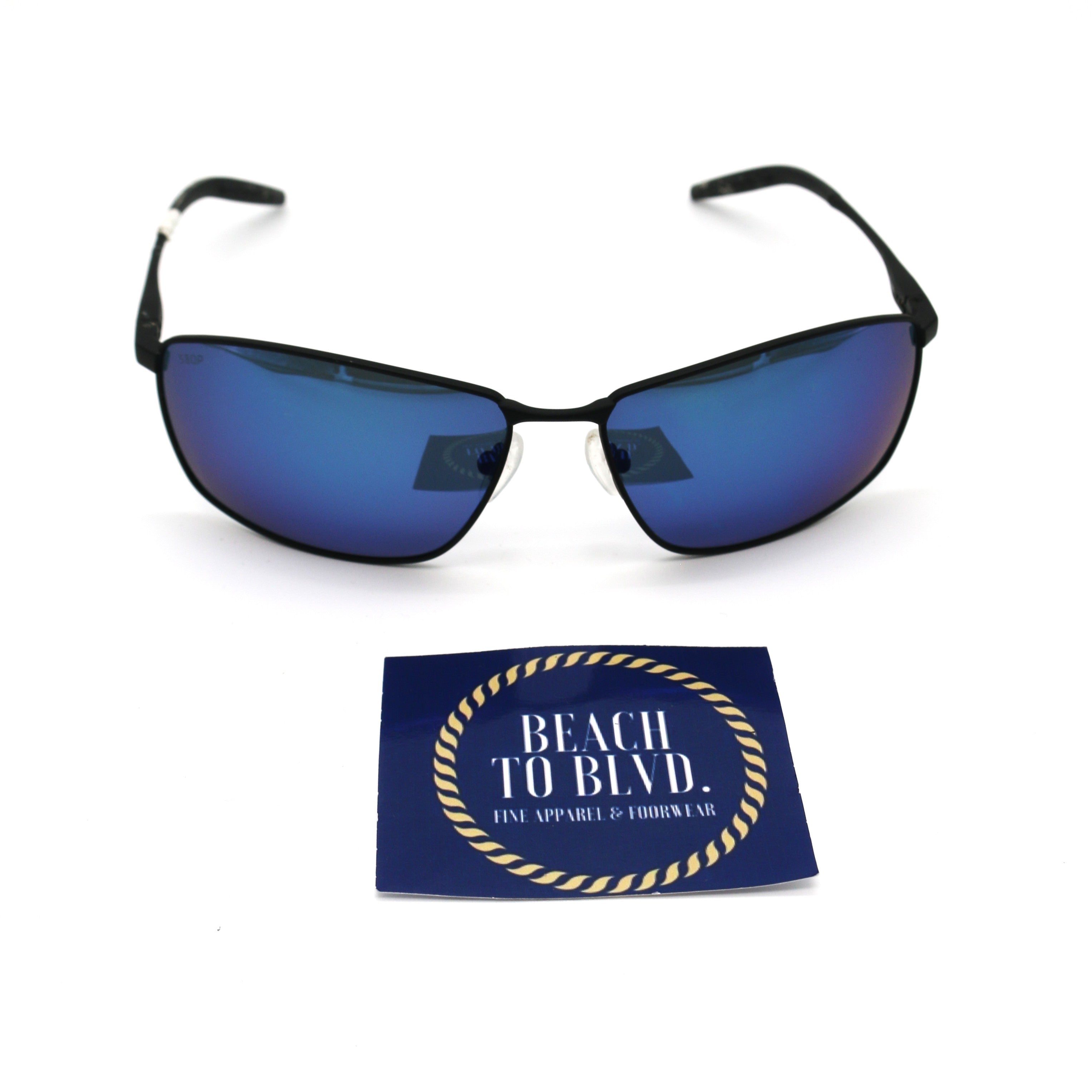 Costa Sunglasses Turret - Matte Black Frame w/Blue Mirror Lens - BeachToBlvd