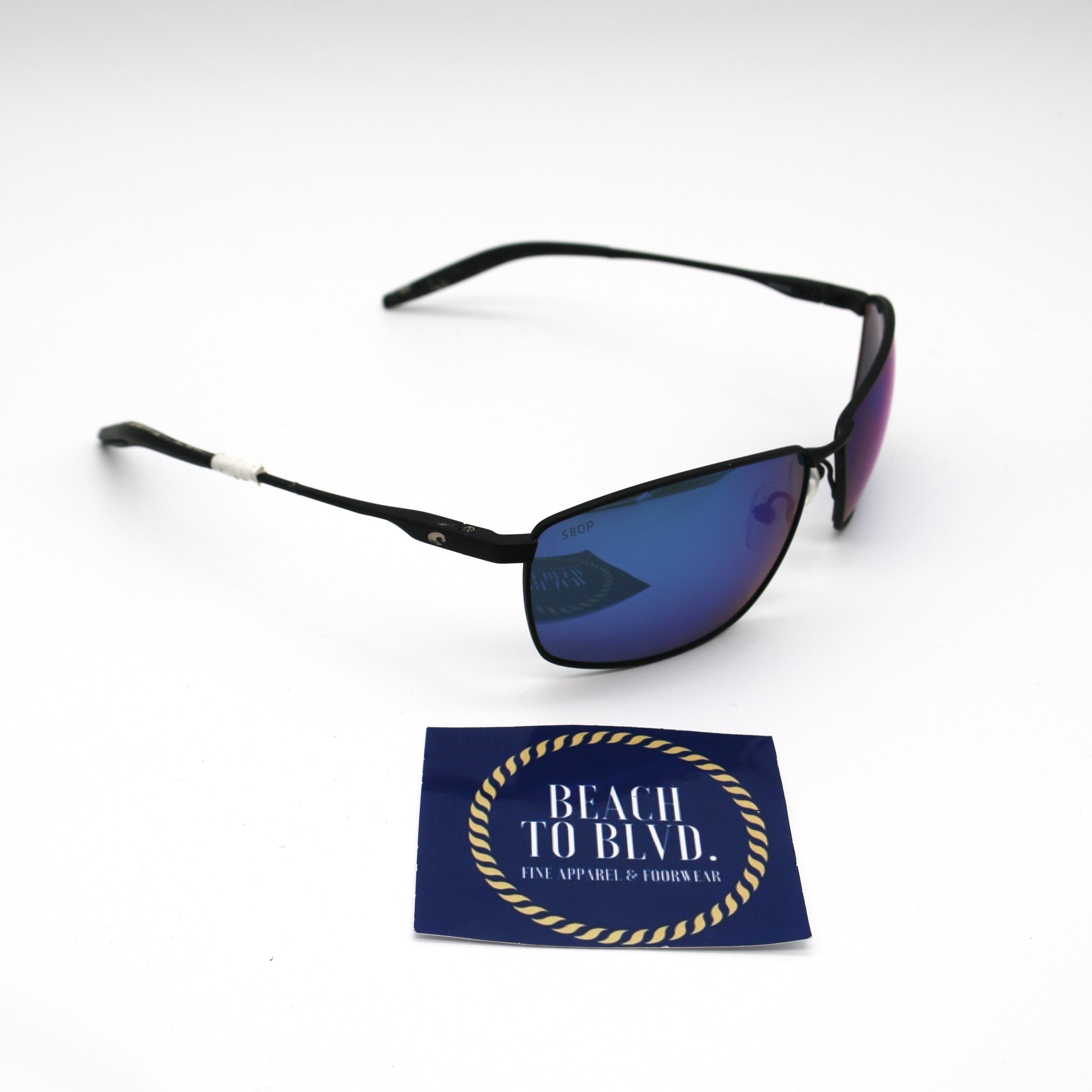 Costa Sunglasses Turret - Matte Black Frame w/Blue Mirror Lens - BeachToBlvd