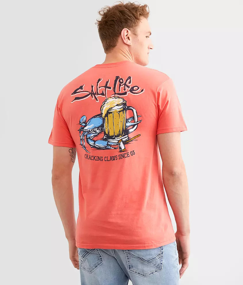 SALT LIFE Bushel N Beer T-Shirt LIGHT GREY HEATHER - BeachToBlvd