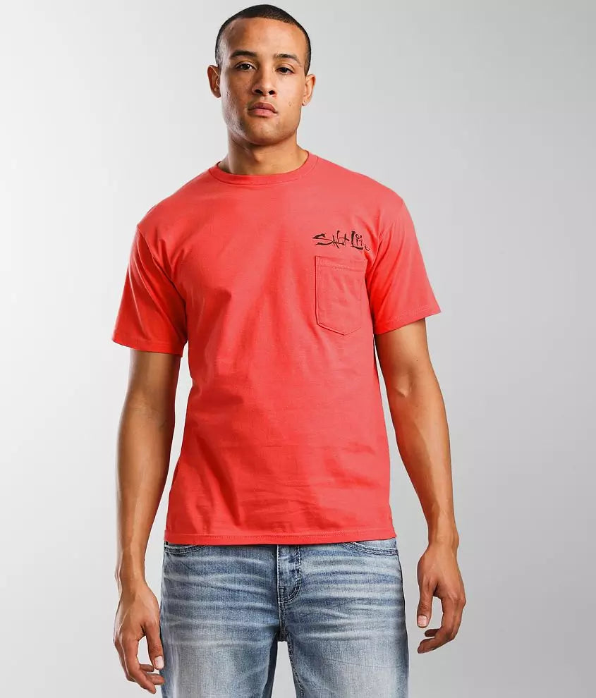 SALT LIFE Hook Line & Sinker T-Shirt- COASTAL BLUE - BeachToBlvd