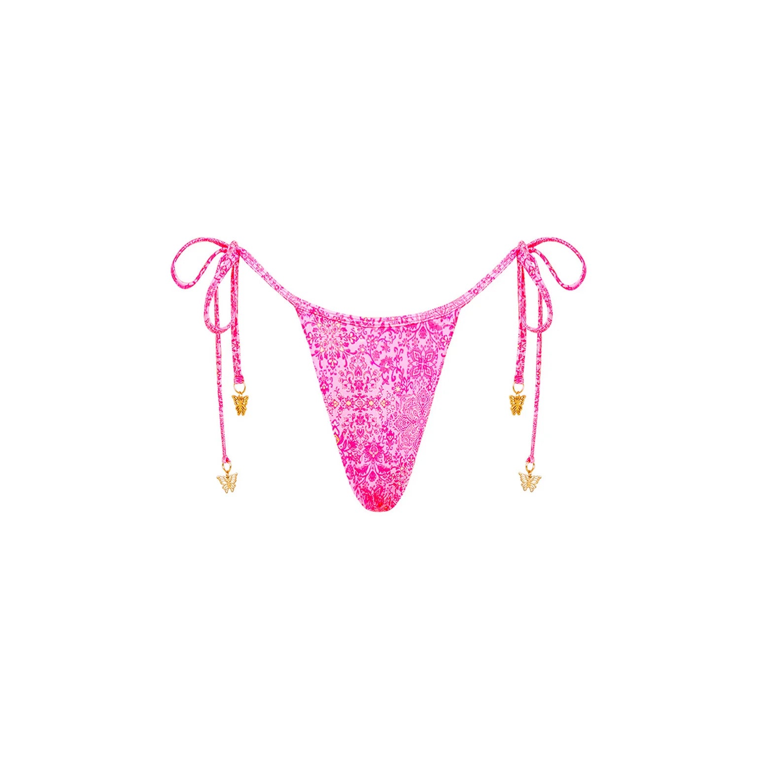 Kulani Kinis Micro Thong Tie Side Bikini Bottom- Rose Quartz