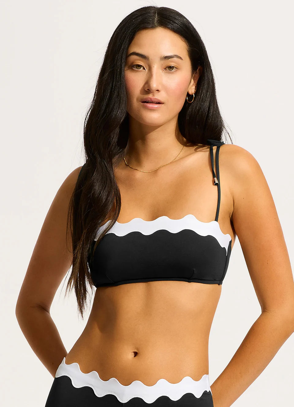 Seafolly Gia Ric Rac Bustier Bandeau Swim Top