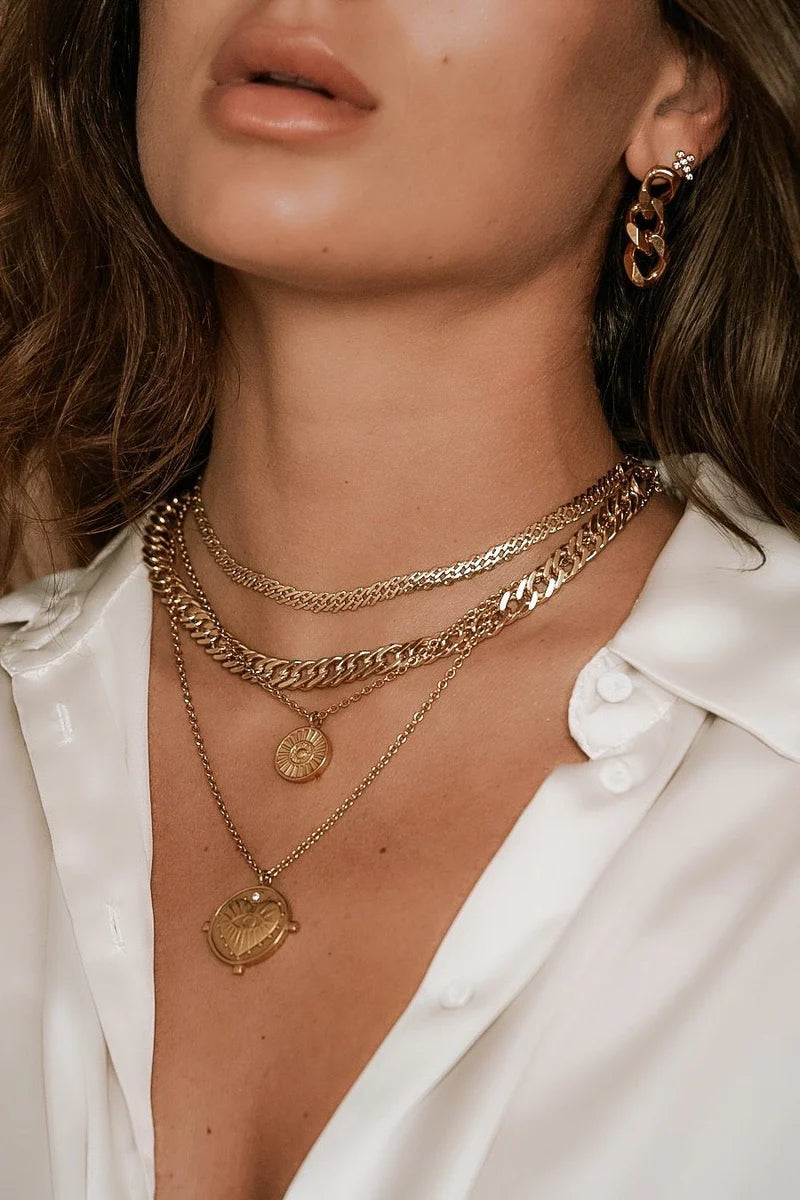 Sahira Gigi Double Coin Necklace Gold