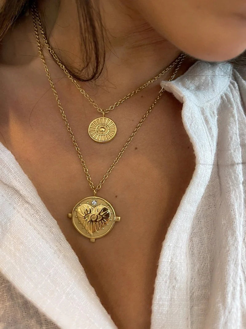 Sahira Gigi Double Coin Necklace Gold