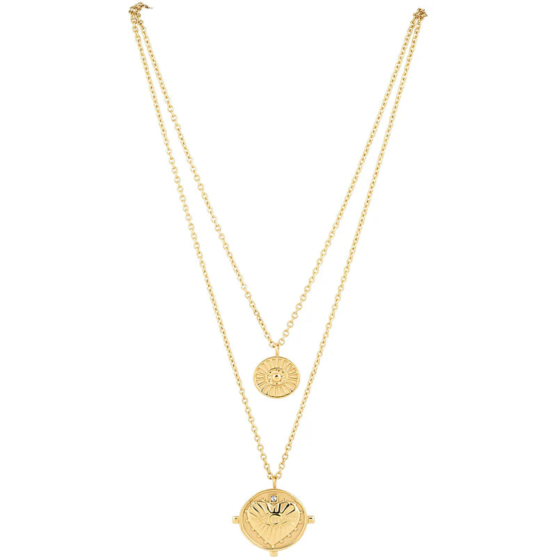 Sahira Gigi Double Coin Necklace Gold