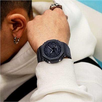 Casio G-Shock Black Carbon Fiber Minimalist Men's Watch GA2100-1A1