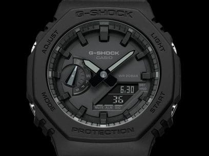 Casio G-Shock Black Carbon Fiber Minimalist Men's Watch GA2100-1A1