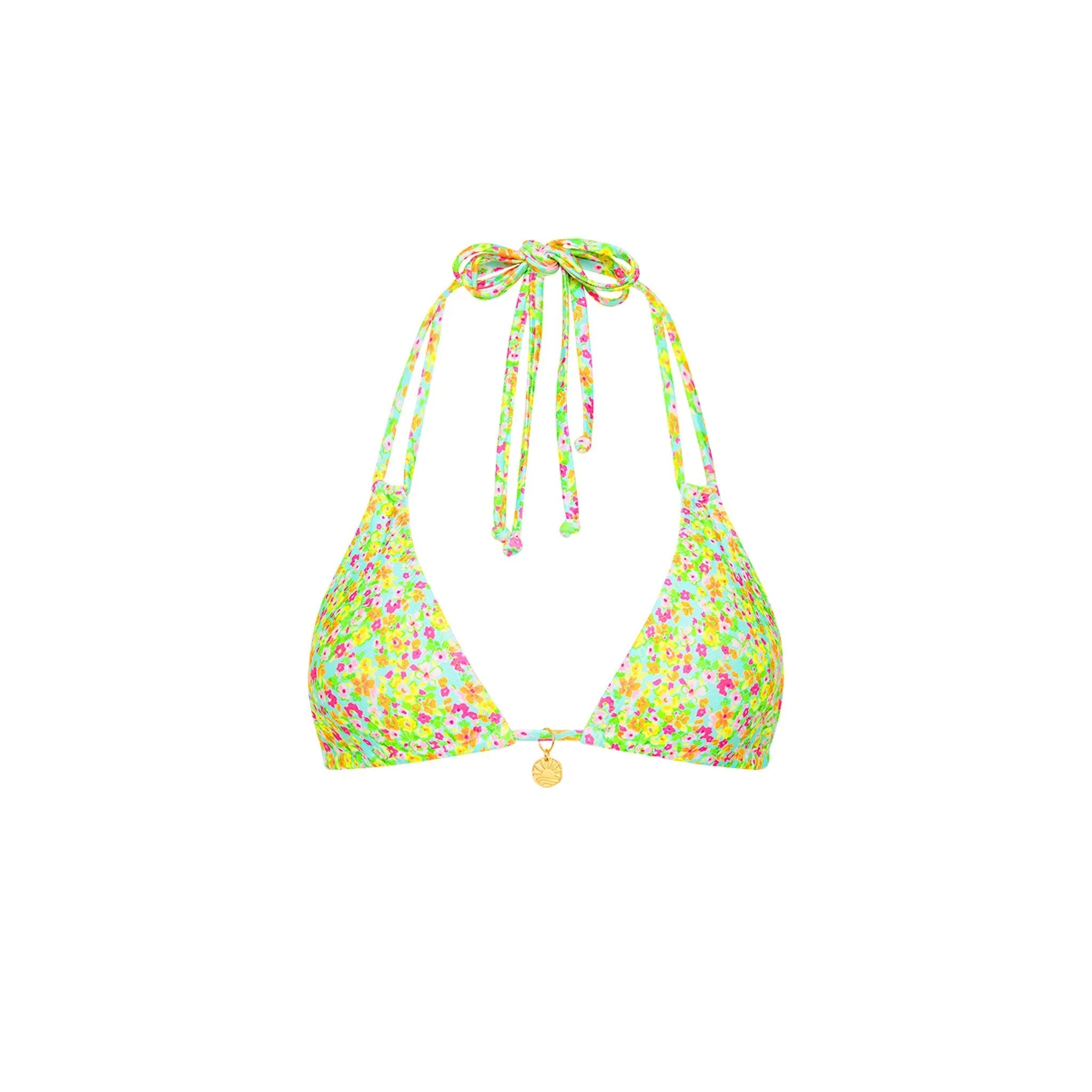 Kulani Kinis Halter Bralette Bikini Top - Wildflower - BeachToBlvd