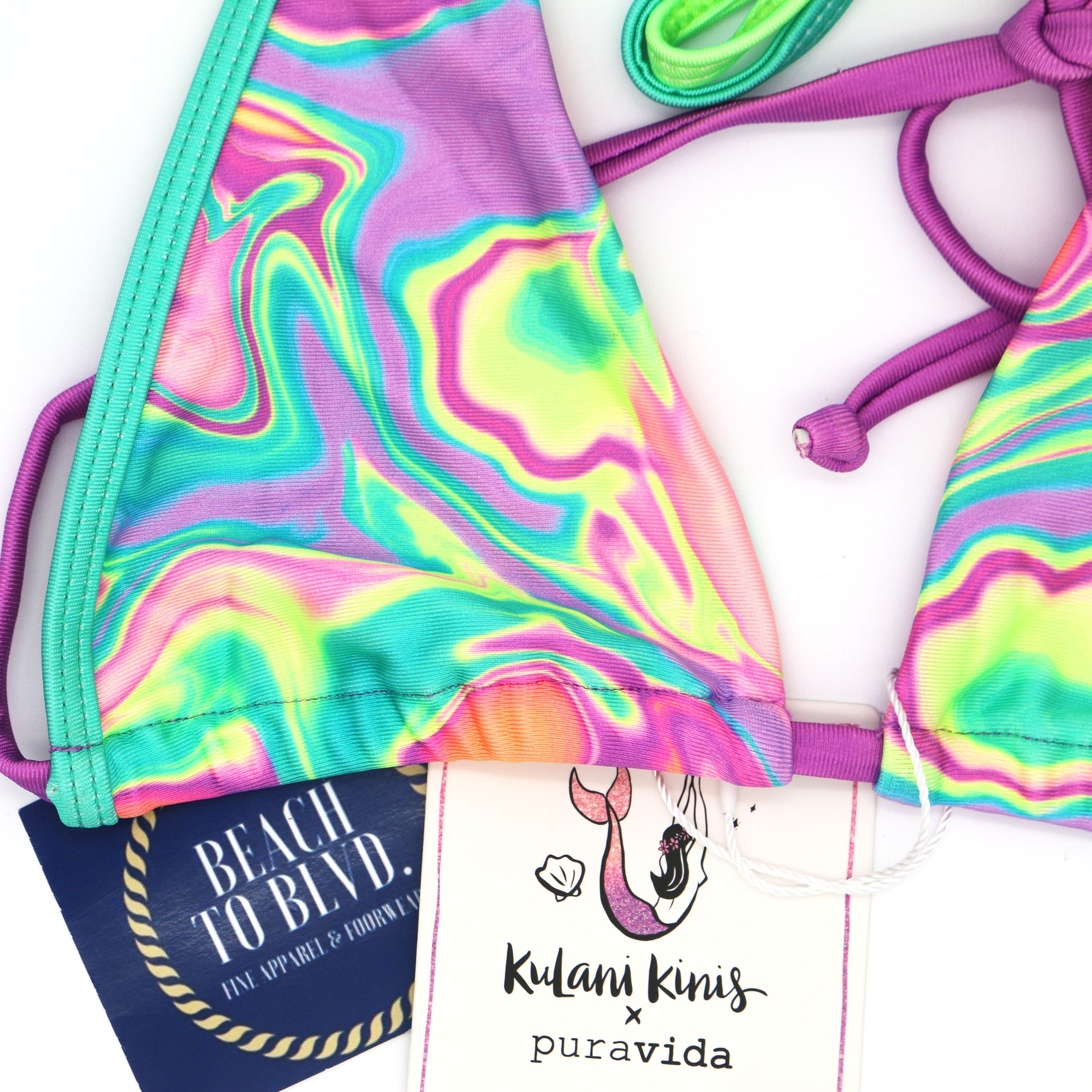 Kulani Kinis Bind Tie Halter Bikini Top- Calypso Castaway