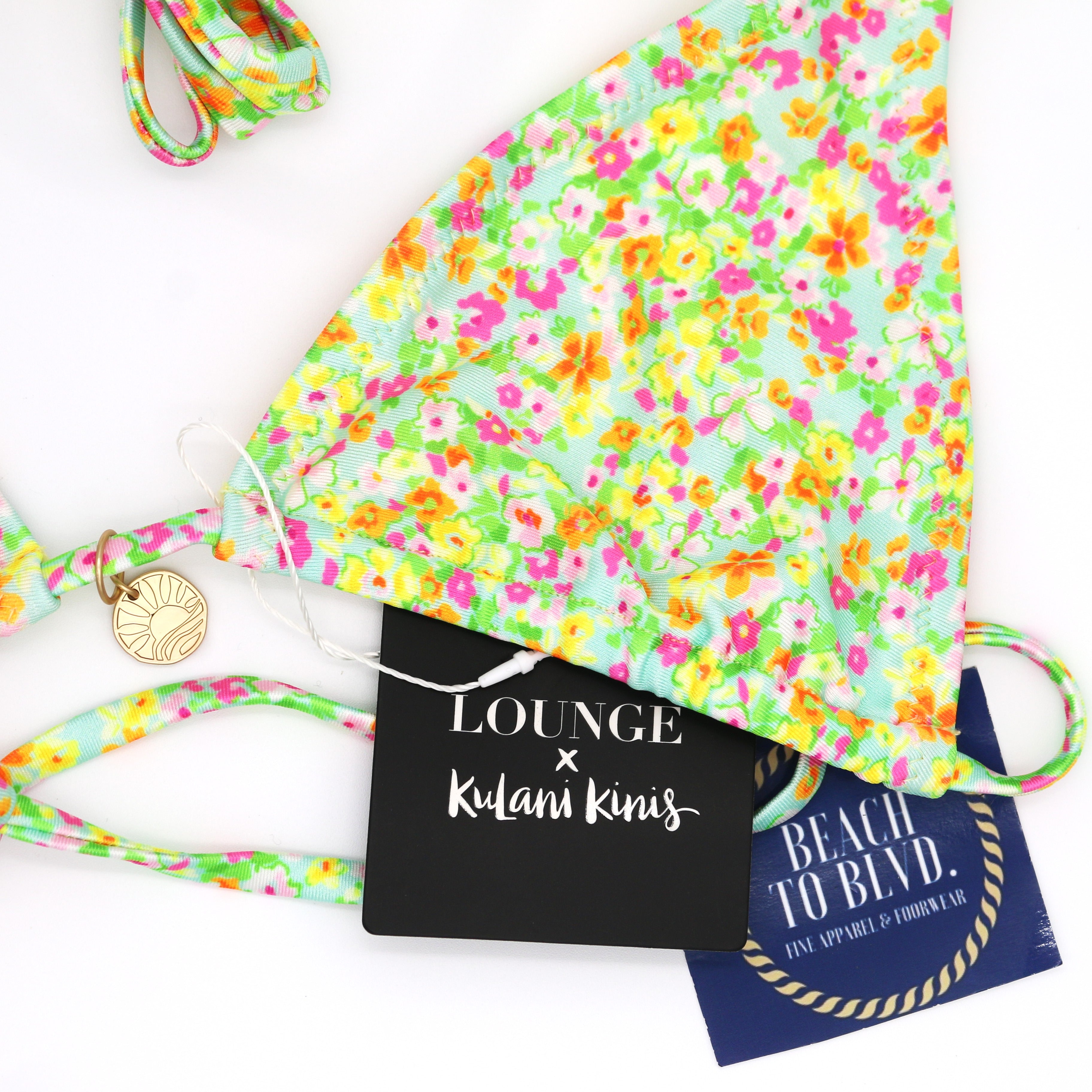 Kulani Kinis Halter Bralette Bikini Top - Wildflower - BeachToBlvd