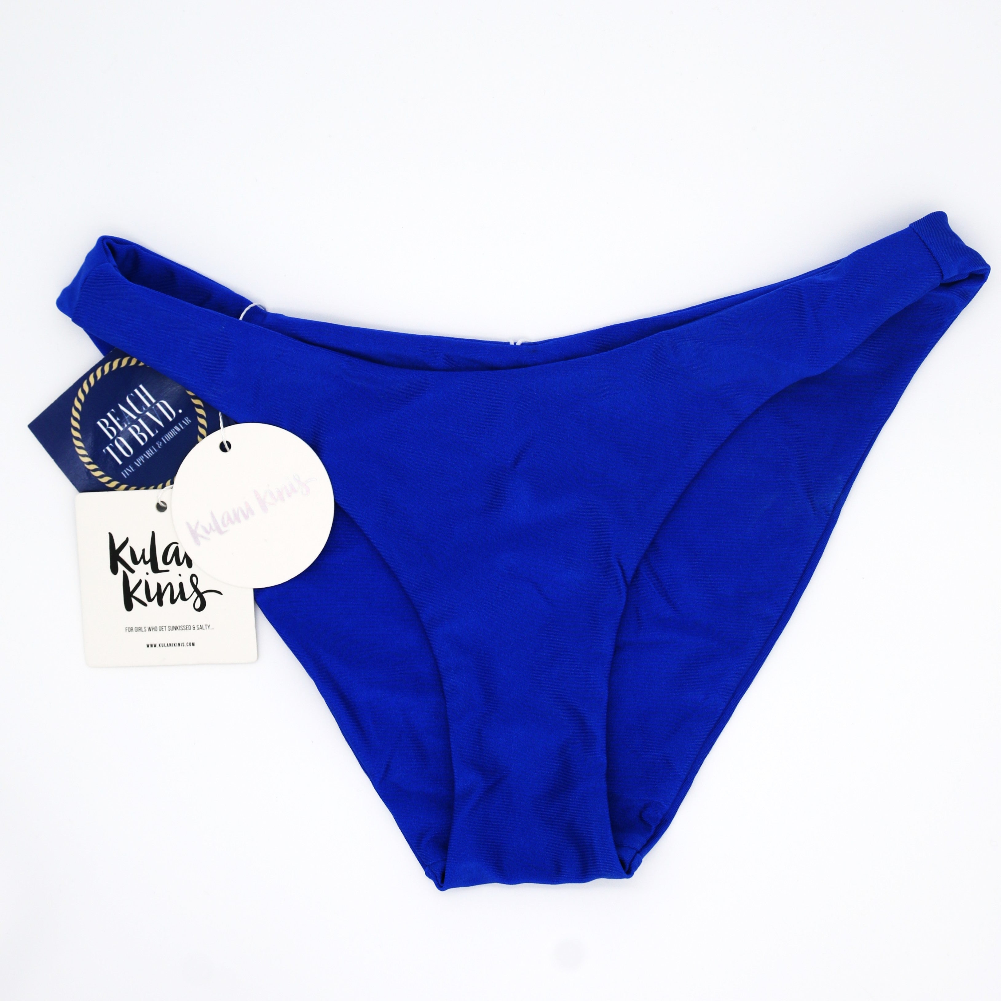 Kulani Kinis Minimal Full Coverage Bikini Bottom - Malibu Blue - BeachToBlvd
