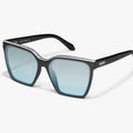 Quay Level Up Sunglasses- Black/Silver Turquoise Flash