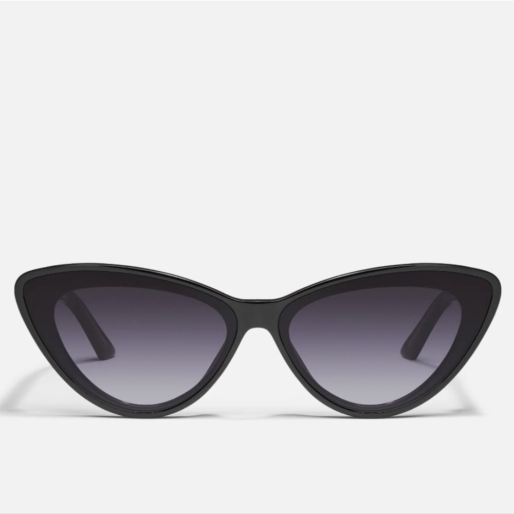 Quay Tempted Cat-Eye Sunglasses- Black Frame/Smoke Lens