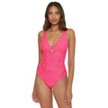 BECCA by Rebecca Crochet Plunge One Piece Swimsuit