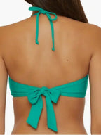 BECCA by Rebecca Teal Bandeau Bikini Top with Removable Halter Strap