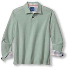 Tommy Bahama Las Arias Long Sleeve Polo - Azure Water Heather - BeachToBlvd