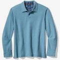 Tommy Bahama Las Arias Long Sleeve Polo - Corfu Blue Heather - BeachToBlvd